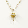 Necklace - Roundel w/Marquis Link on Paperclip Gold Chain