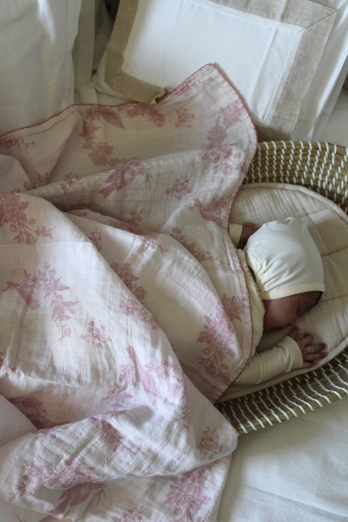 Blanket - Little Pink Bird Muslin Blanket