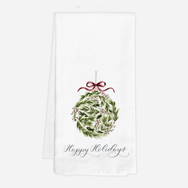 "Happy Holidays" Tea Towel