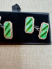 Estate Collection - Cufflinks Sterling Art Deco Guilloche Enamel