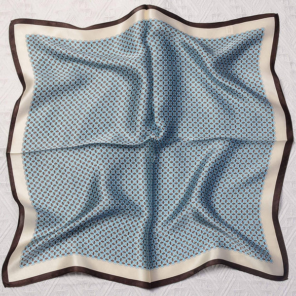 Scarf - Blue Polka Dot Silk Scarf