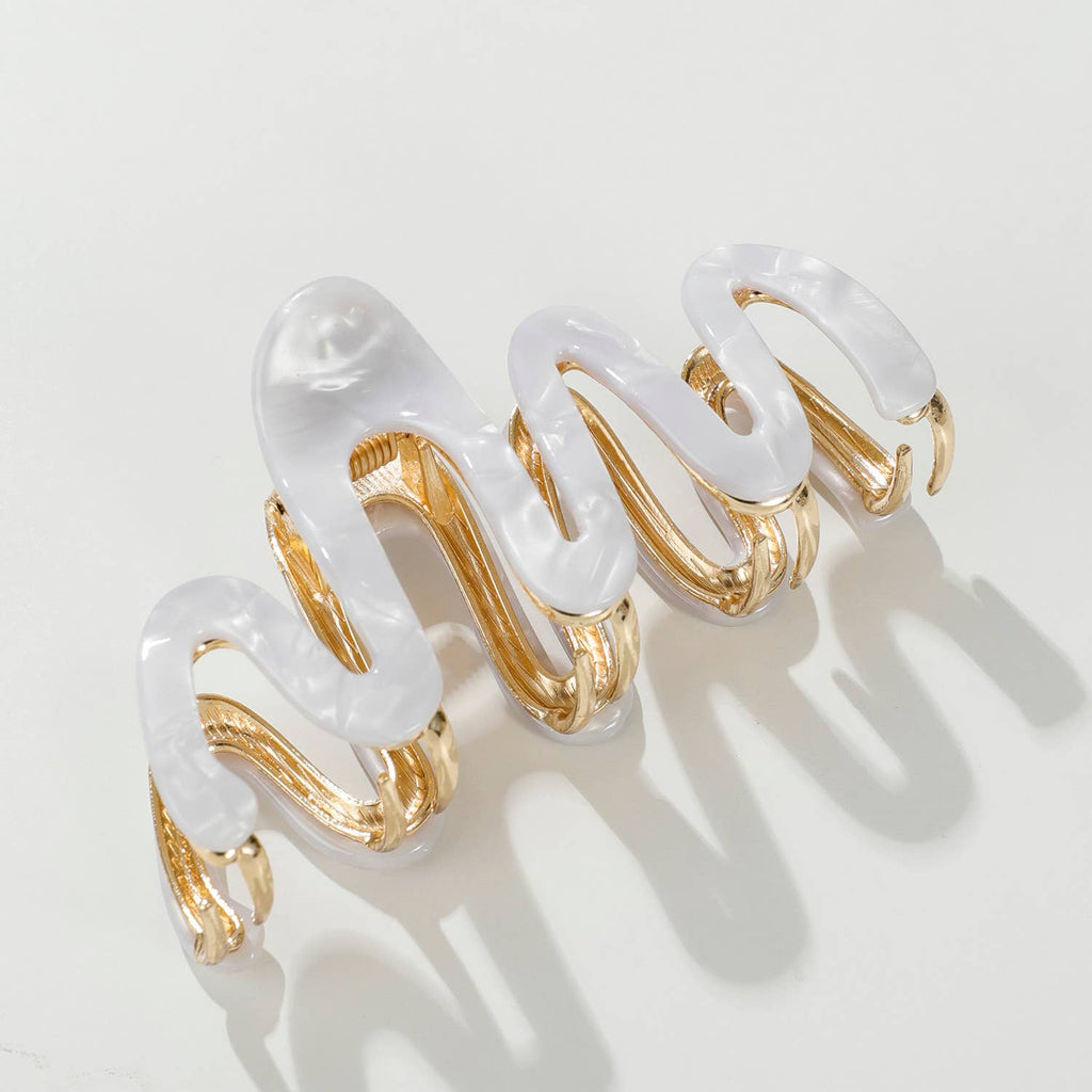 Hair Accessories - Large Squiggle Metal Claw Clip