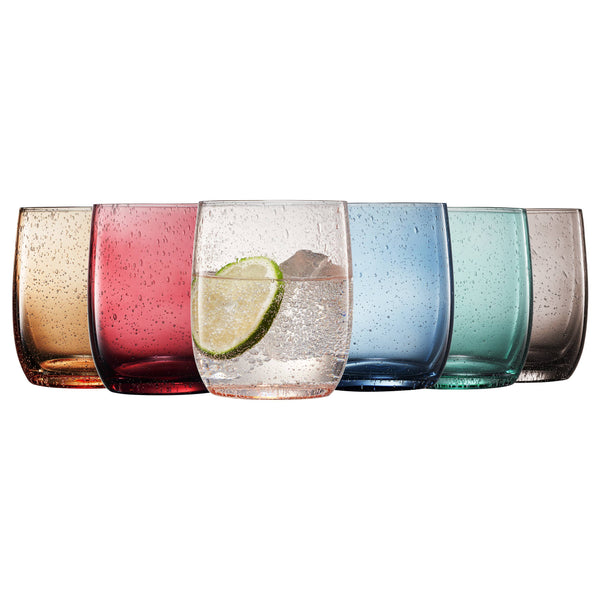 Glasses - Muted Bubble Recycled Drinking Glasses - Set of 6