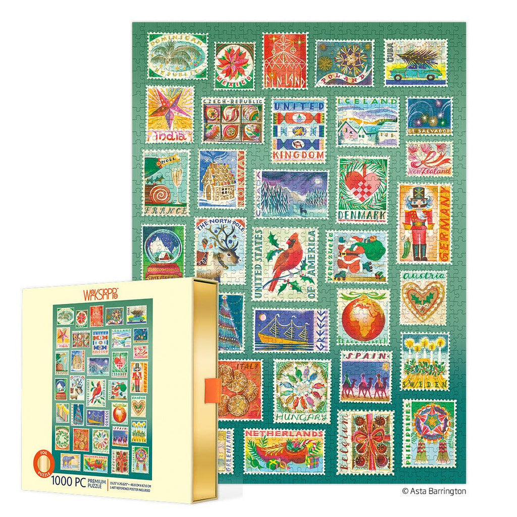Puzzle - Seasonal Stamps 1000 Piece Christmas Puzzle