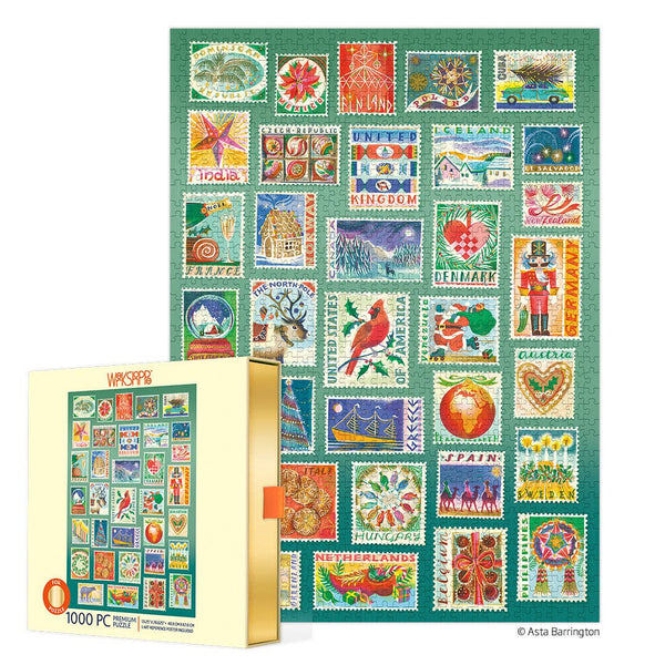 Puzzle - Seasonal Stamps 1000 Piece Christmas Puzzle