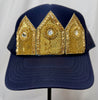 Revelry Bloom Mardi Gras Trucker Hats - Navy