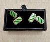 Estate Collection - Cufflinks Sterling Art Deco Guilloche Enamel
