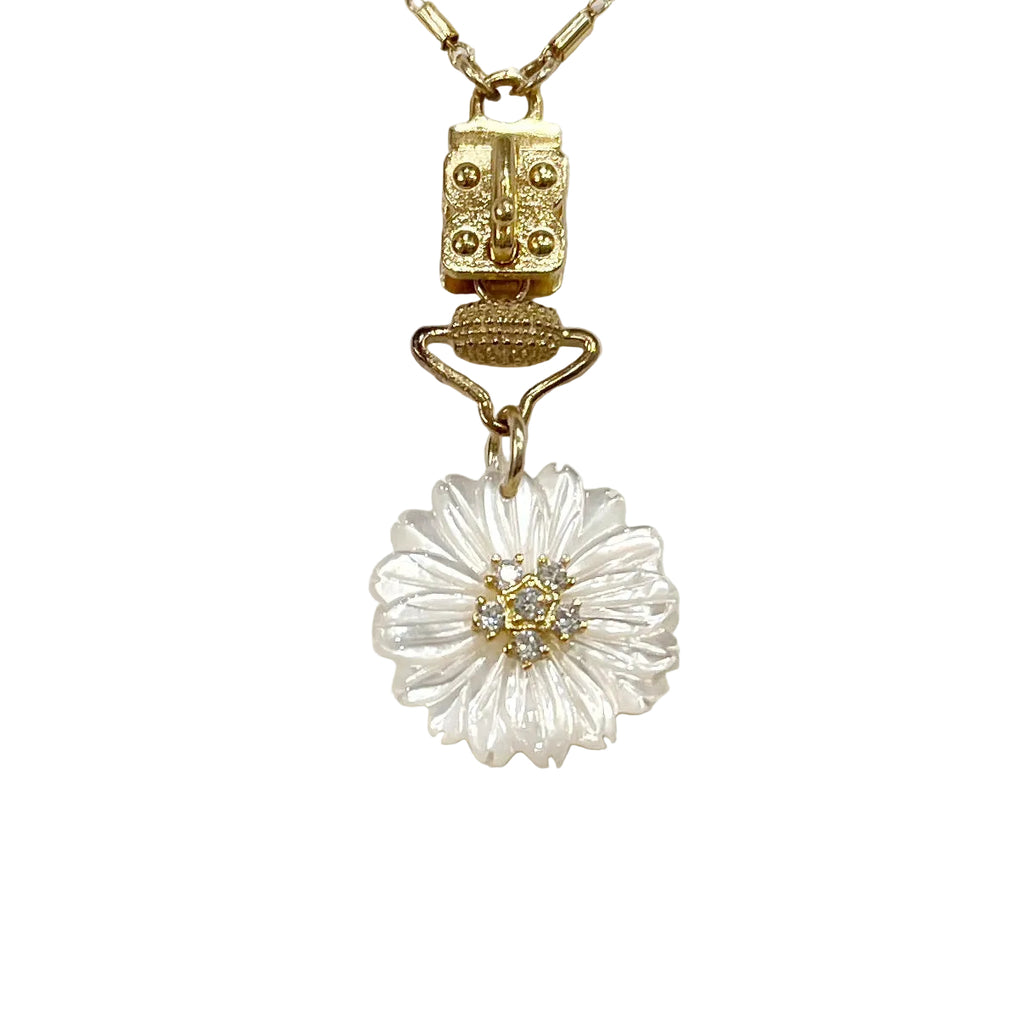 Vignette - Mother of Pearl w/Crystal Center