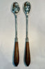 Estate Collection - Vintage Silver and Carved Wood Long Salad Server Set