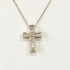 Necklace - Mini Cable Chain w/Diamond Baguette Cross