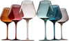 Glasses - Pastel Large Colored Crystal Wine Glass Set of 6