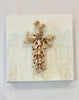 Handmade Seashell Cross on Canvas 6"x6"