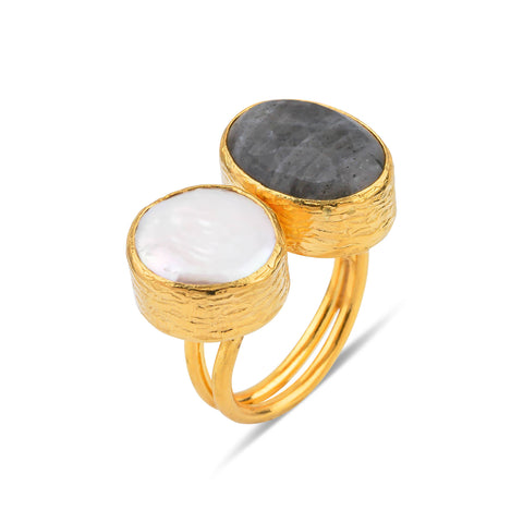 Ring -  Labradorite Two Stone