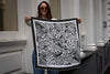 Scarf - Double Sided Silk Scarf Of Black Garden