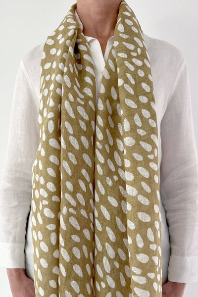 Scarf - Linen Scarf: Cheetah Beige