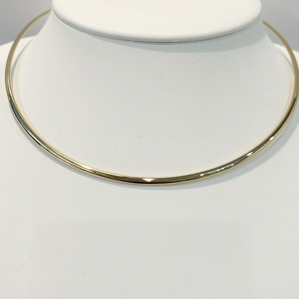 Necklace - Choker Round Gold Plated Collar Choker