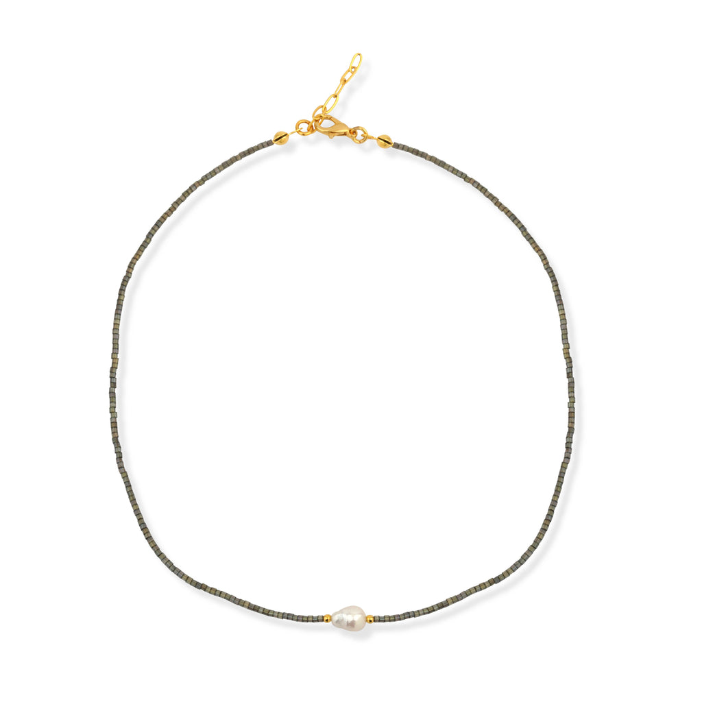 Necklace - Miyuki Bead & Pearl Necklace