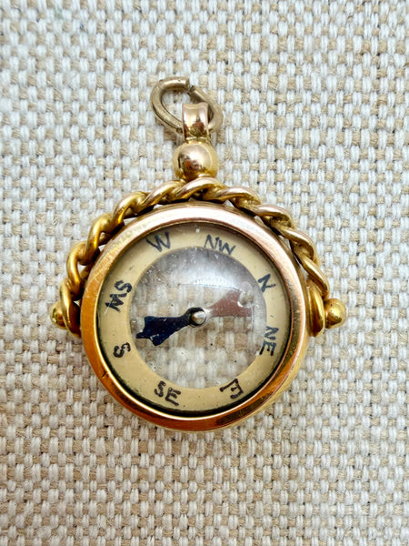 Estate Collection - Fob - Gold Compass Pendant