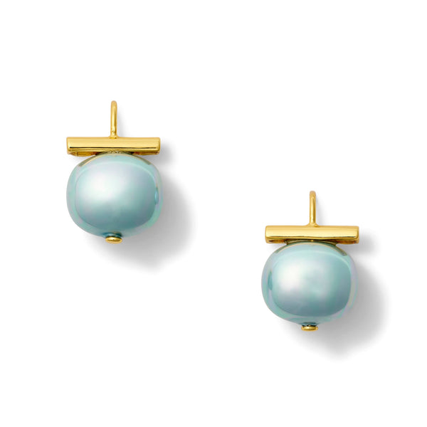 Earrings - "The Fairhope" in Cornflower Blue/Gold-Medium