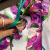 Scarf - Vintage Purple Floral Silk Scarf
