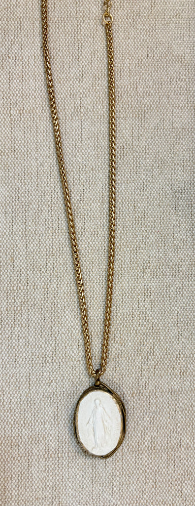 Intaglio Miraculous Medal  Necklace