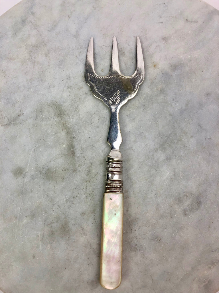 Estate Collection - Antique Silver Plate & Mother of Pearl Bread Fork