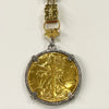 Vignette - Walking Libery Coin Gold w/Silver Bezel