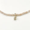 Pink Moonstone Necklace w/Pave Flower Drop