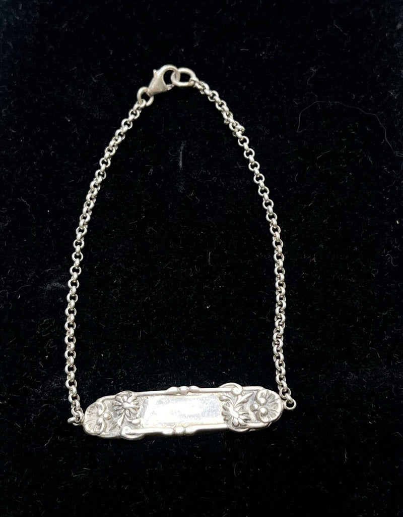 Bracelet - Sterling Monogram Bracelet w/Flowers