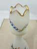 Estate Collection Bristol Glass - White Lidded Tapered Vase