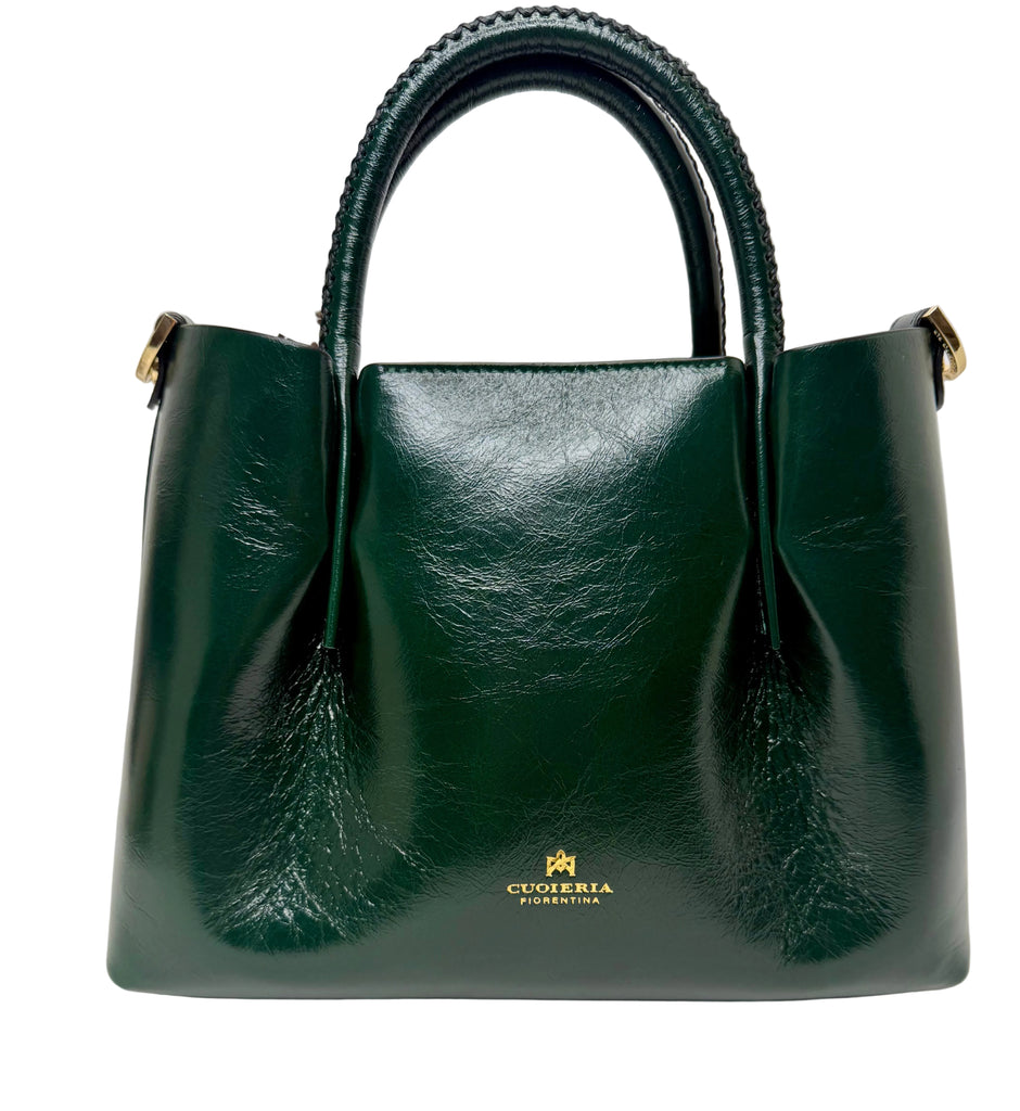 Cuoieria Fiorentina - Candy Small Tote Bag in Vintage Green Leather