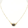 Necklace - Four Roundels Sapphires Diamonds Enamel & Gold