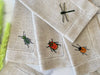 Beverage Napkins - Insect Embroidered Beverage Napkins, Set of Four