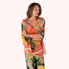 Scarf -  Linen/Cotton Scarf - Exotic Leaves: Green
