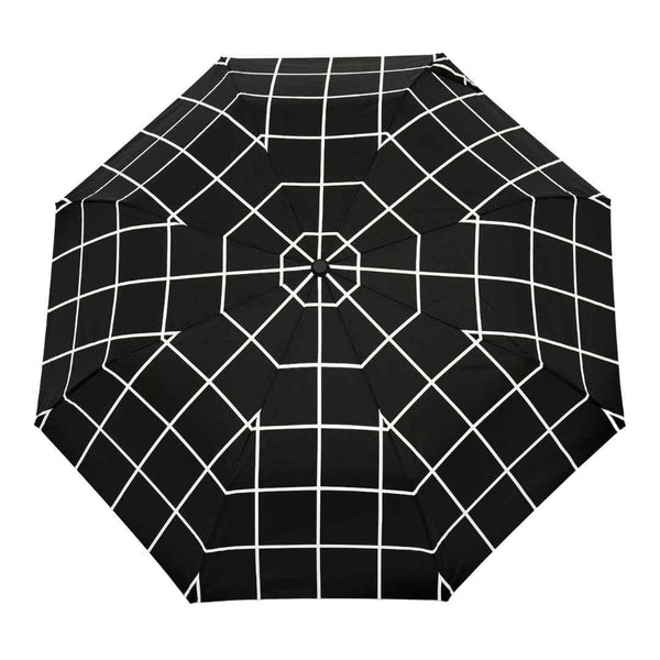 Umbrellas - Black Grid Compact Eco-friendly Duck Umbrella