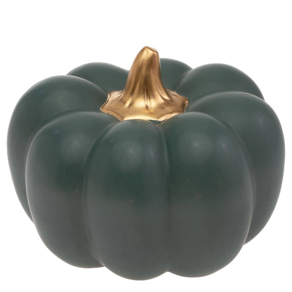 Pumpkin - Matte Teal Ceramic - 6"D