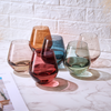 Glasses - Pastel Colored Stemless Crystal Wine Glasses Set