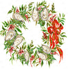 Hand Towel - Oyster Christmas Wreath Flour Sack Towel