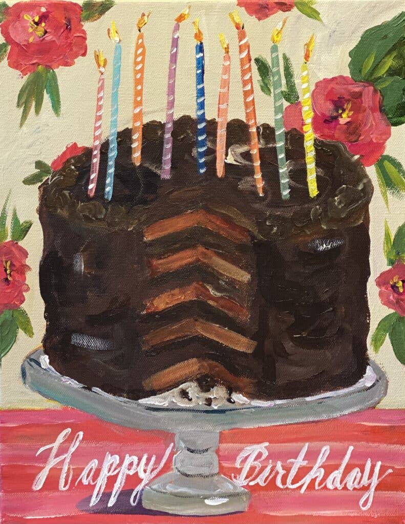Greeting Cards - Chocolate Birthday Cake Greeting Card