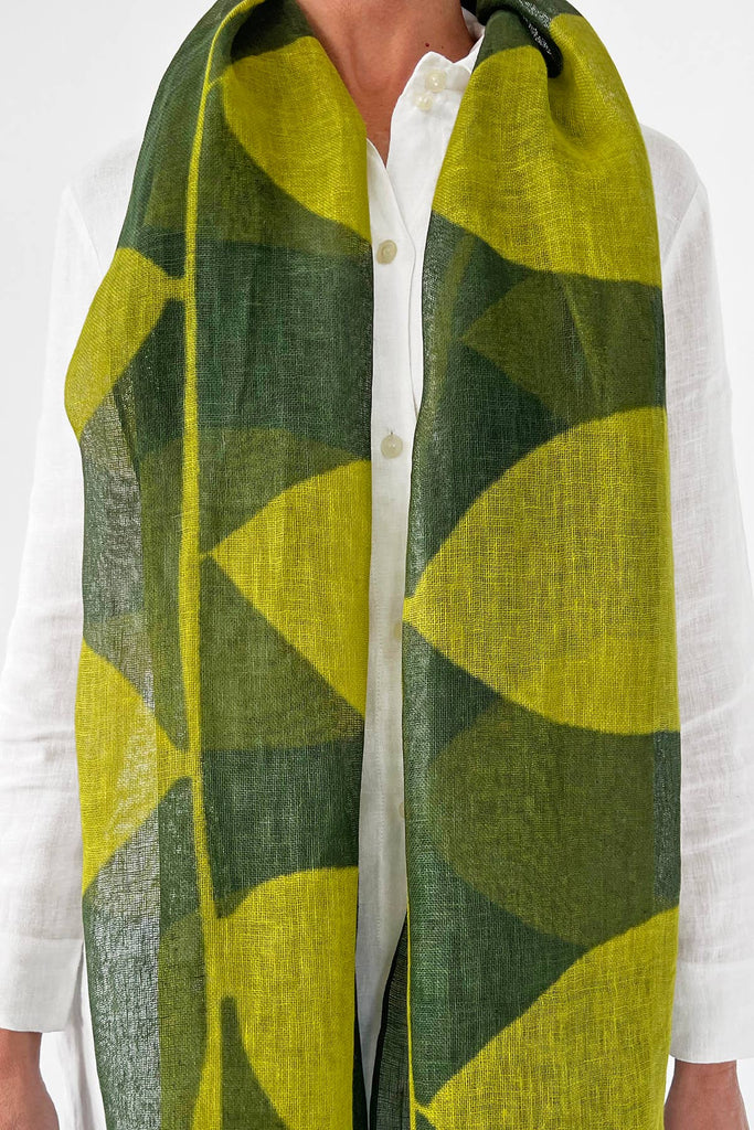 Scarves - Linen Citron/Forest