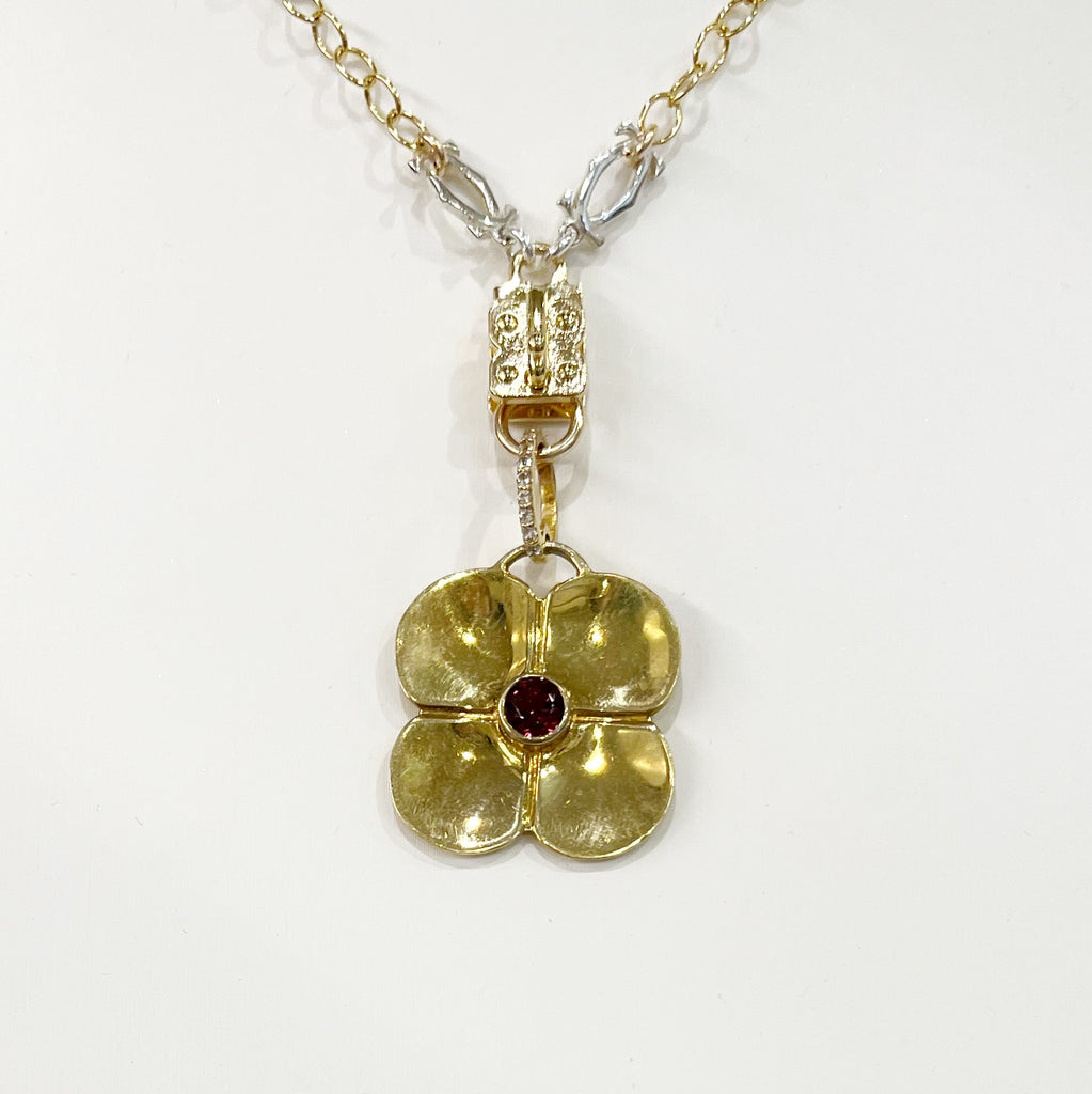 Vignette - Pansy Stone/White Topaz & Garnet