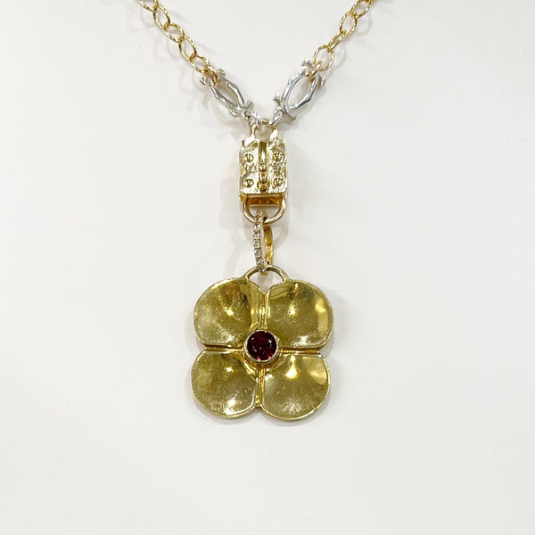 Vignette - Pansy Stone/White Topaz & Garnet