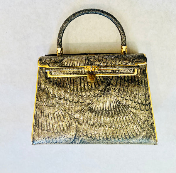 Estate Collection - Purse Vintage Gold and Black Evening Bag