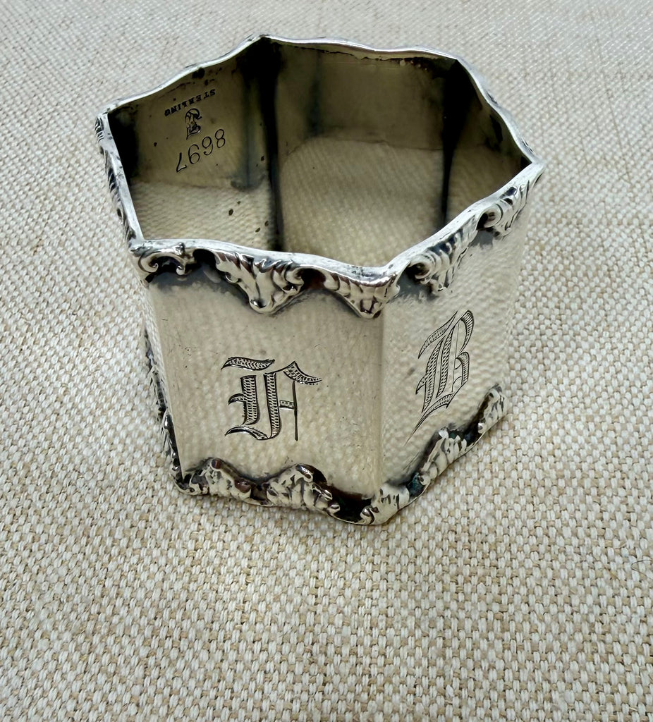 Eatate Collection - Sterling Napkin Ring Hexagonal