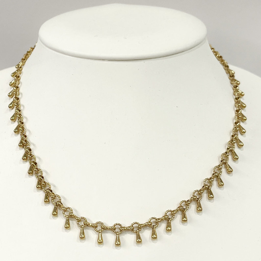Sennod Necklace - Gold Teardrop Dangle