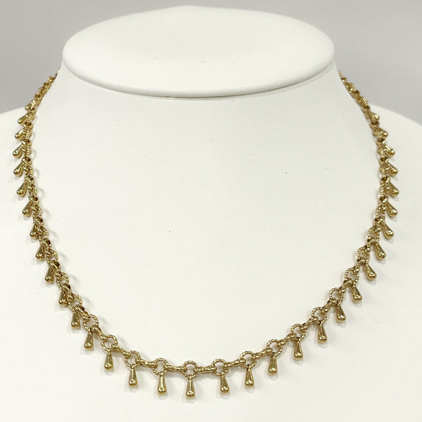 Sennod Necklace - Gold Teardrop Dangle