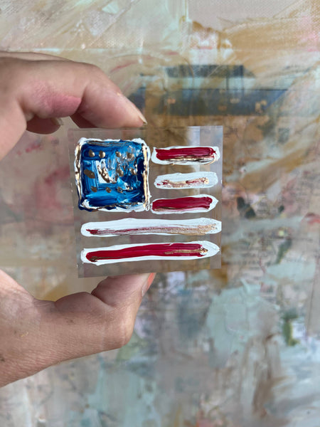 American Flag Lucite Block