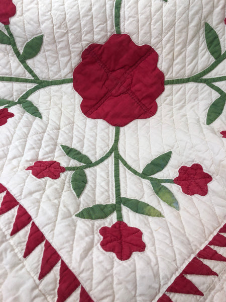 Estate Collection - Quilt - Vintage Christmas Hand Stitched Cotton Quilt