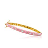 Bracelet - Pink Enamel Bangle With Alternating White Hearts
