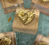 Elizabeth Polland Art - Gold Heart Intaglio on Acrylic Block
